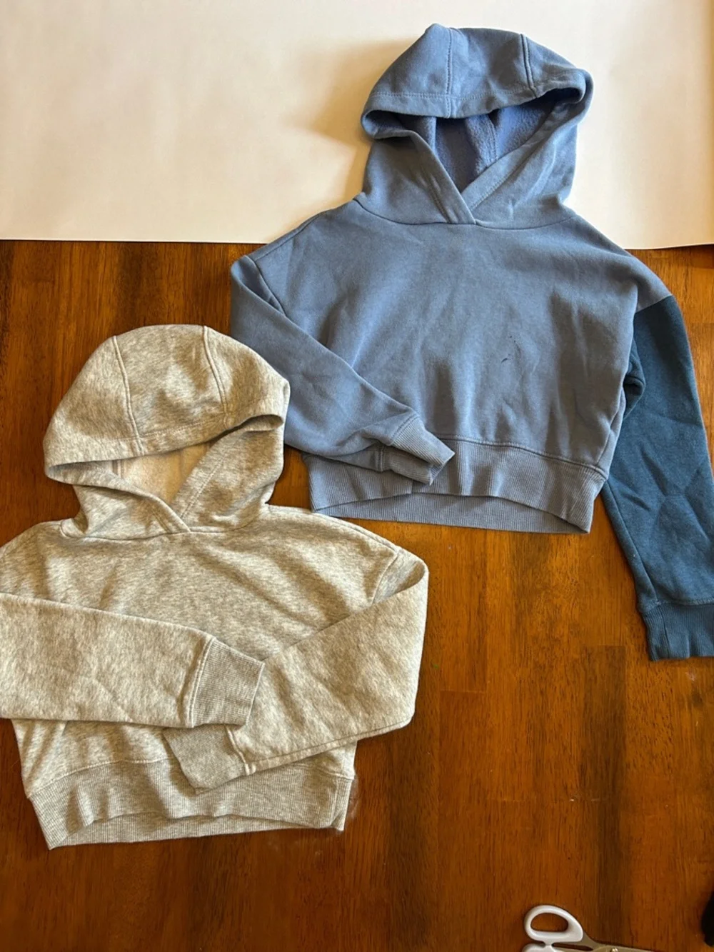 Girls Cropped Hoodie Set Size XS 4-5 Gray Blue Cozy Athleisure
